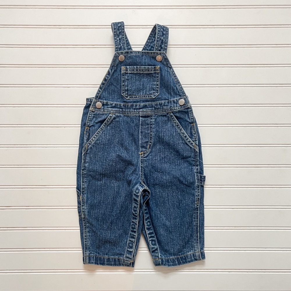 HANNA ANDERSSON EUC Classic Medium Wash Blue Jean Overalls